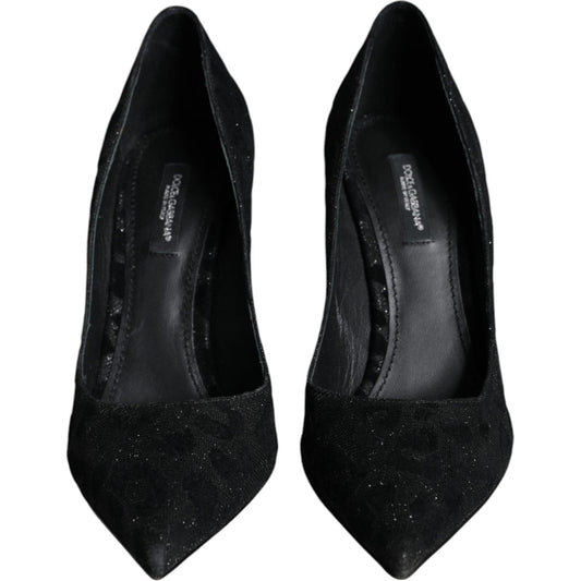 Dolce & Gabbana Black Leopard Lurex High Heels Pumps Shoes Dolce & Gabbana