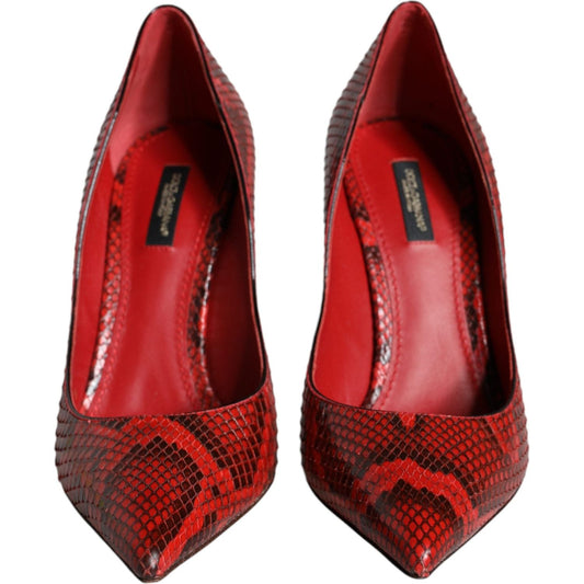 Dolce & Gabbana Red Leather Stiletto High Heels Pumps Shoes Dolce & Gabbana