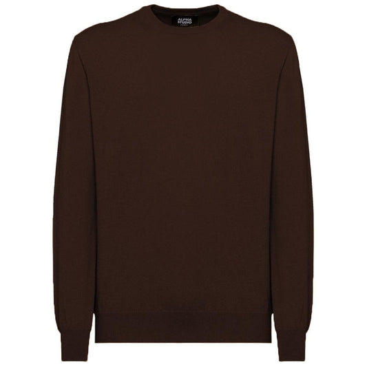 Alpha Studio Brown Wool Vergine Sweater Alpha Studio