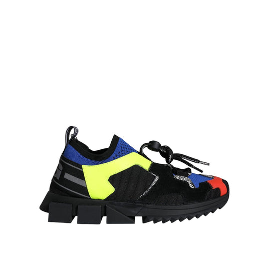 Dolce & Gabbana Multicolor Mesh Sorrento Trekking Sneakers Shoes 1728,67345645728,Chunky - Sneakers - Shoes,Dolce & Gabbana,EU38/US7.5,Material: 20% Polyester 20% Elastane 20% Calf 10% Nylon 10% Cotton 10% Viscose 10% Lamb,Multicolor,New with tags,Shoes,S