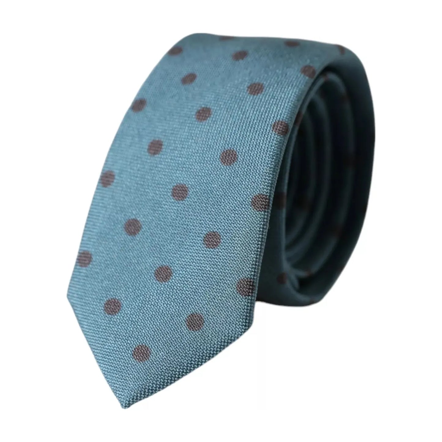 Dolce & Gabbana Green Black Polka Dot Silk Adjustable Men Tie Dolce & Gabbana Light Slate Gray