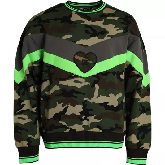 Dolce & Gabbana Multicolor Camouflage Sweatshirt Sweater 1728,67345645728,Clothing,Dolce & Gabbana,IT52 | XL,Material: 91% Cotton 9% Polyester,Men,Men - Clothing,Multicolor,Preowned / Defect,Sweaters - Clothing,Sweaters - Men - Clothing,Sweatshirts - Swea