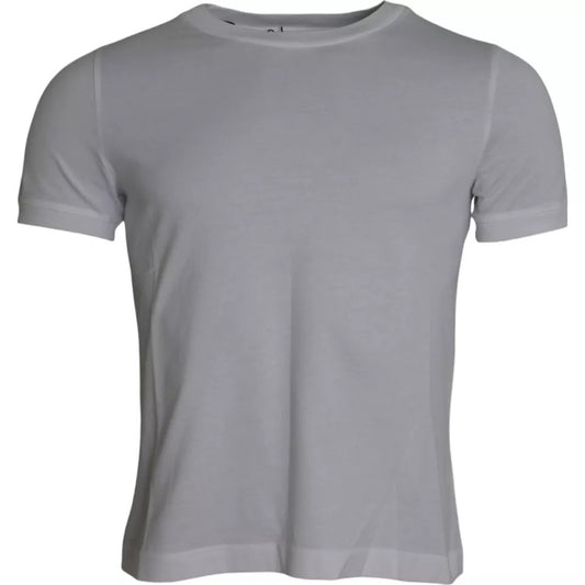 Dolce & Gabbana White Cotton Round Neck Short Sleeve T-shirt 1728,67345645728,Clothing,Dolce & Gabbana,IT44 | XS,IT46 | S,Material: 100% Cotton,Men,Preowned / Defect,T-Shirts - Clothing,T-Shirts - Men - Clothing,T-Shirts - T-Shirts - Clothing,White
