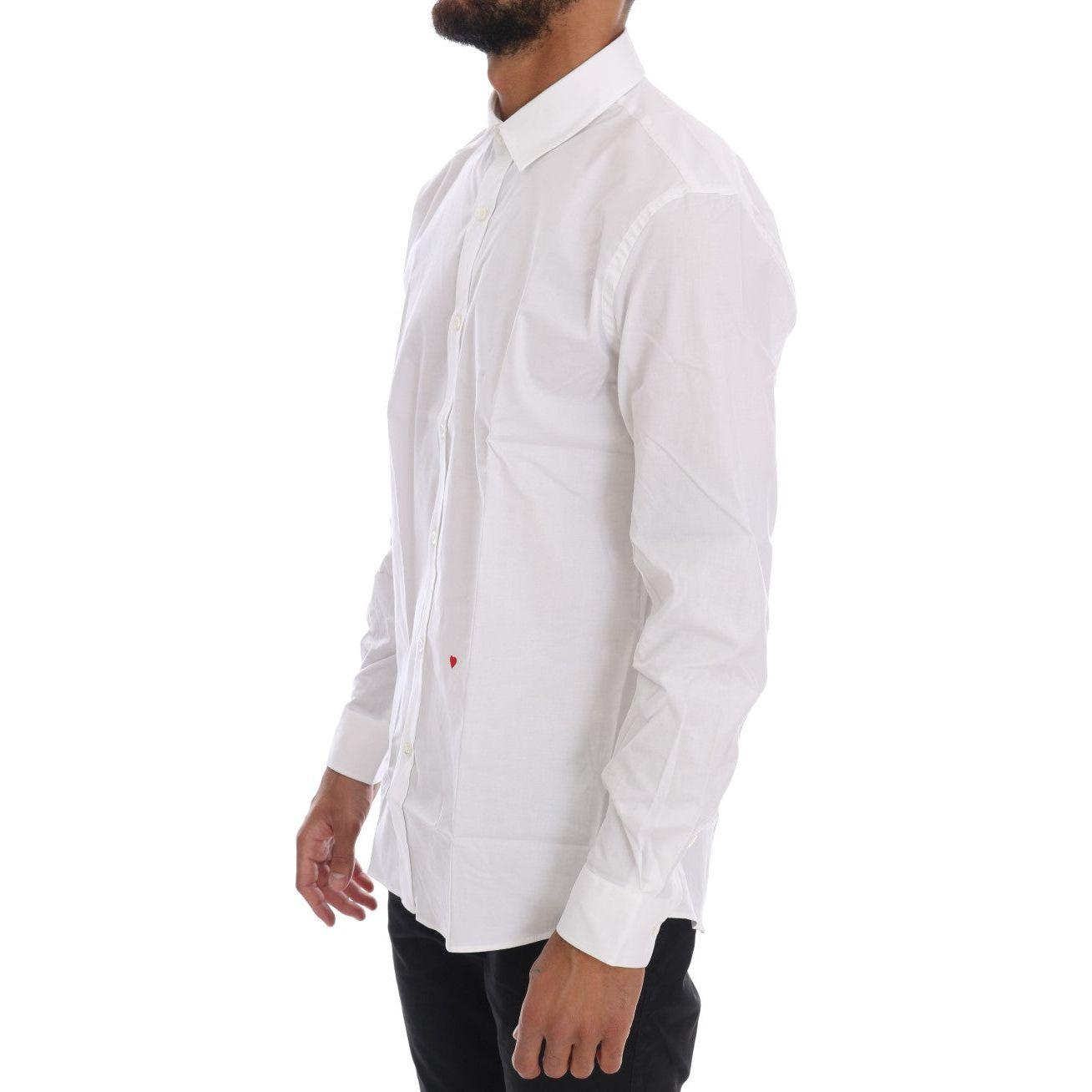 Moschino Elegant White Slim-Fit Cotton Shirt Moschino