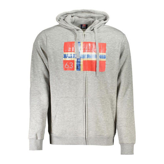 Norway 1963 Gray Cotton Men Sweater with Hood Norway 1963