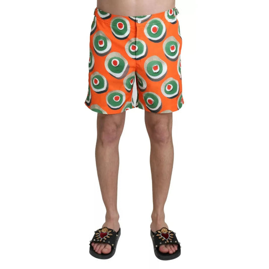 Dolce & Gabbana Orange Cupcake Beachwear Shorts Swimwear Dolce & Gabbana