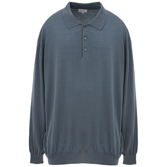 Brioni Gray Wool Polo Shirt Brioni