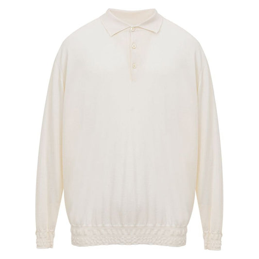 Brioni White Cashemere Polo Shirt Brioni