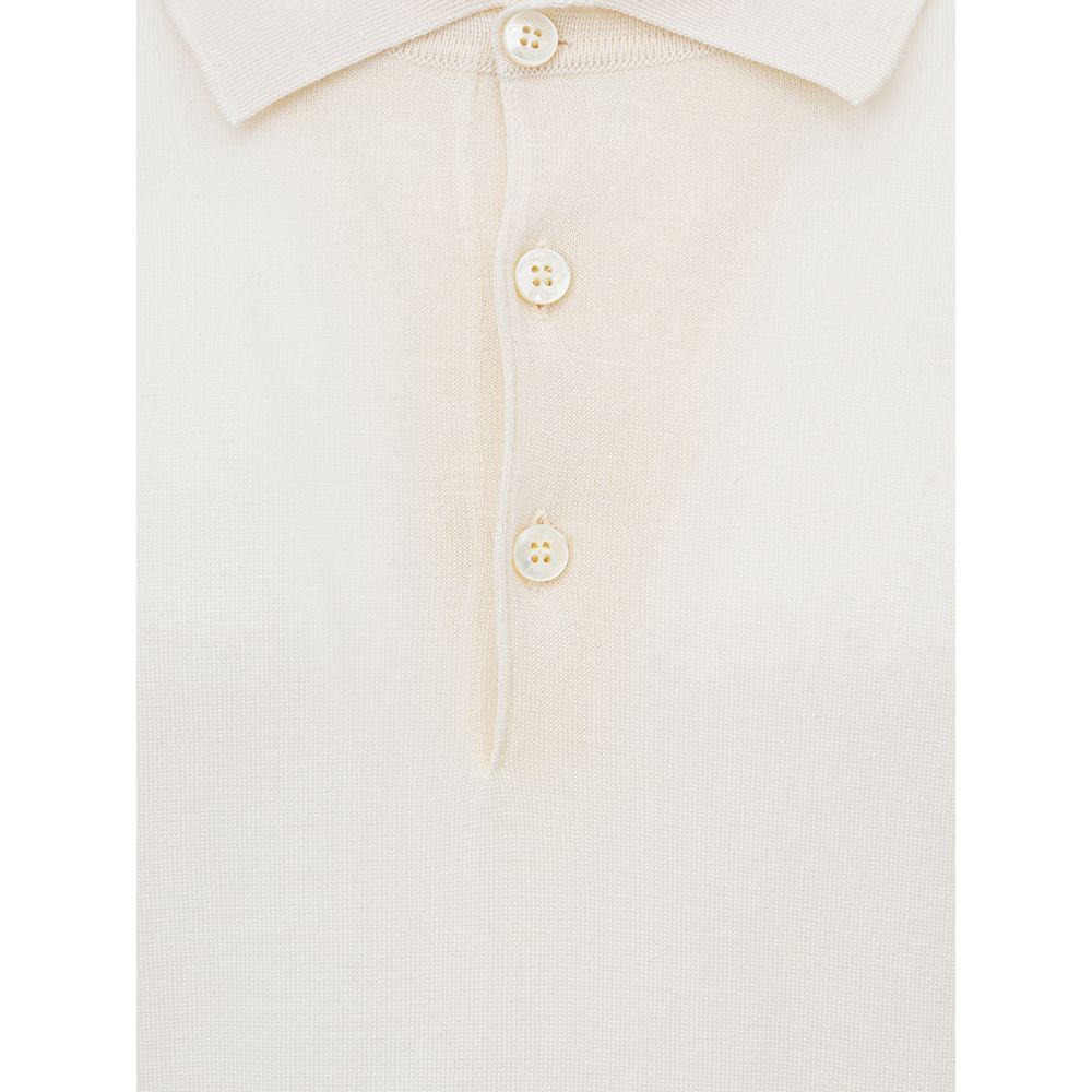 Brioni White Cashemere Polo Shirt Brioni