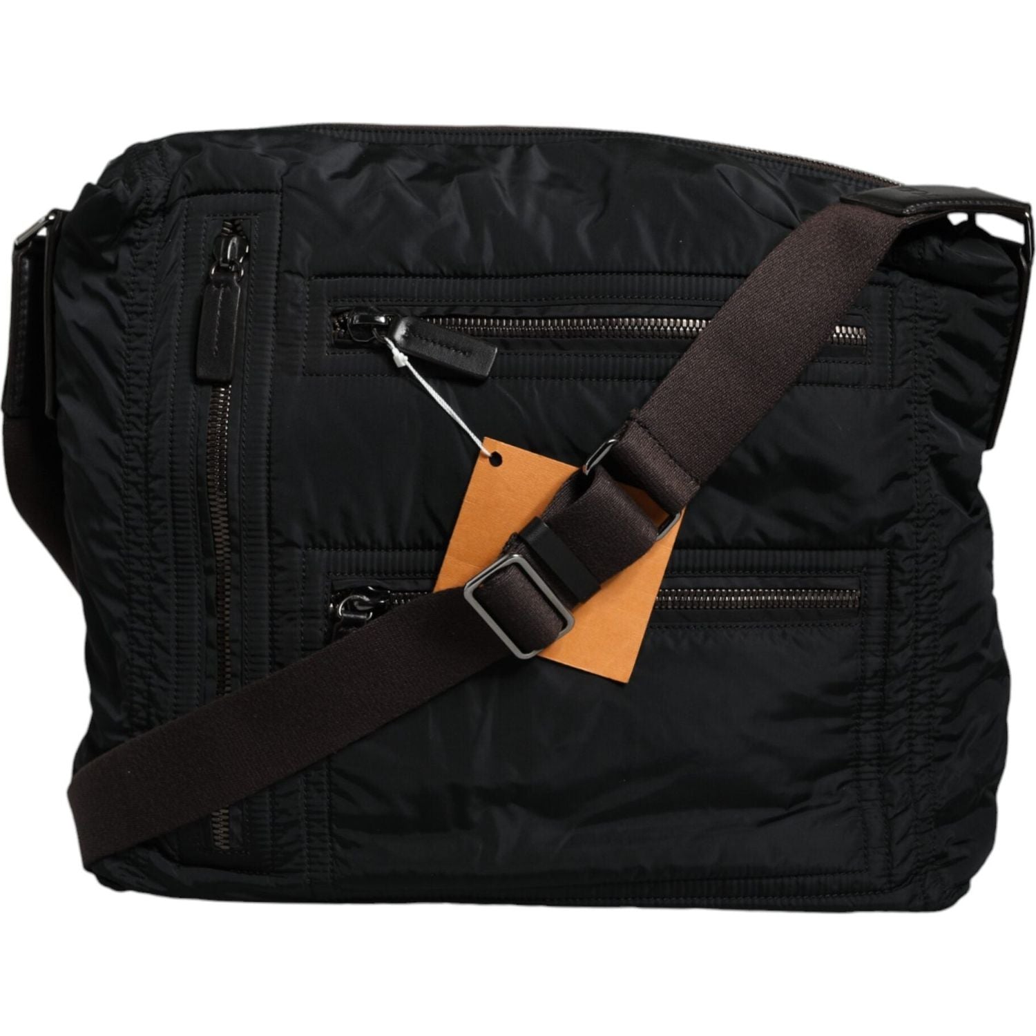 Front view with bag zipped and handles upright.