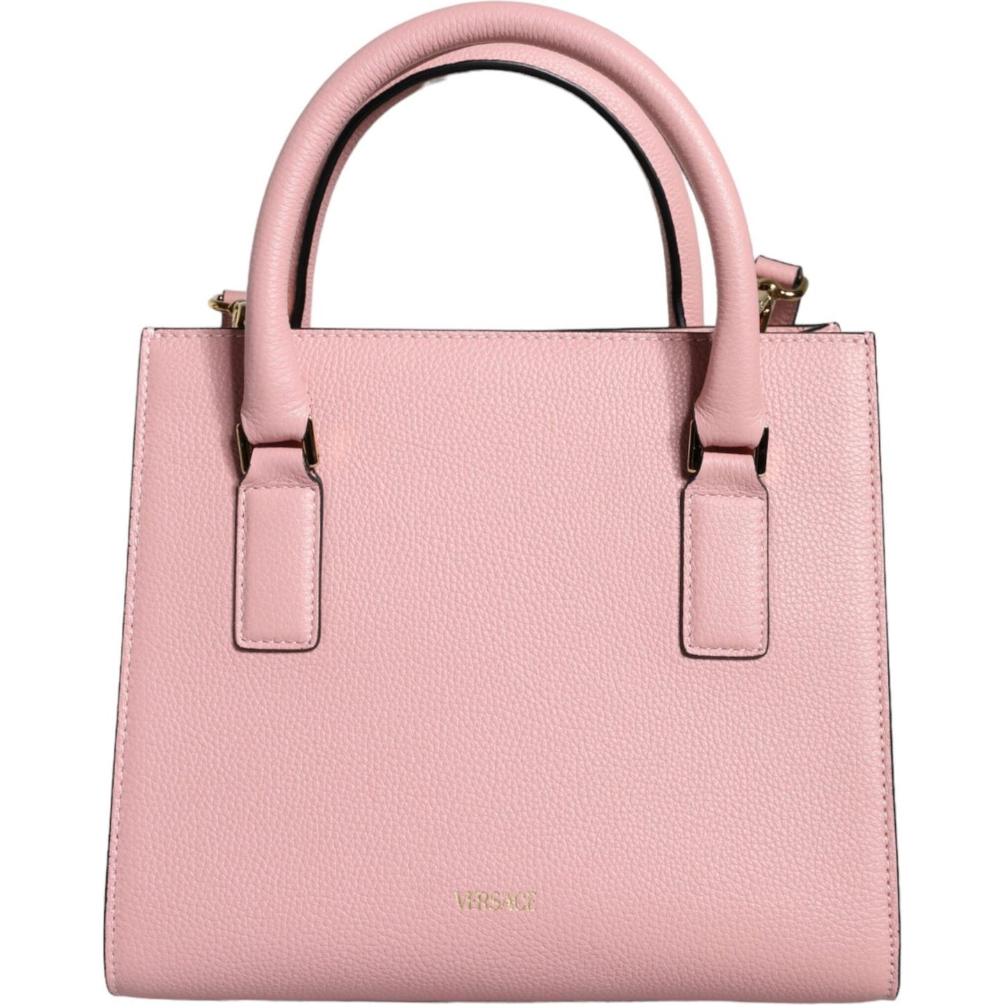 Versace Pink Small Top Handle Grainy Calf Leather Crossbody Bag Versace