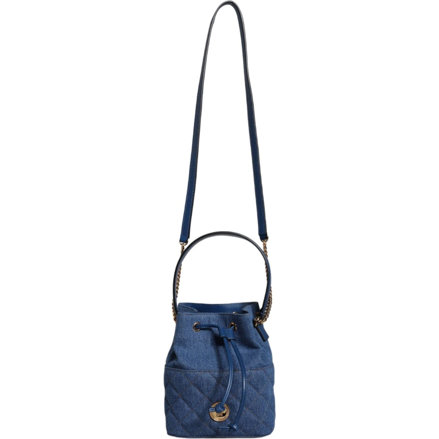 Versace Blue Quilted Denim Leather Crossbody Shoulder Bag Versace Dark Slate Gray