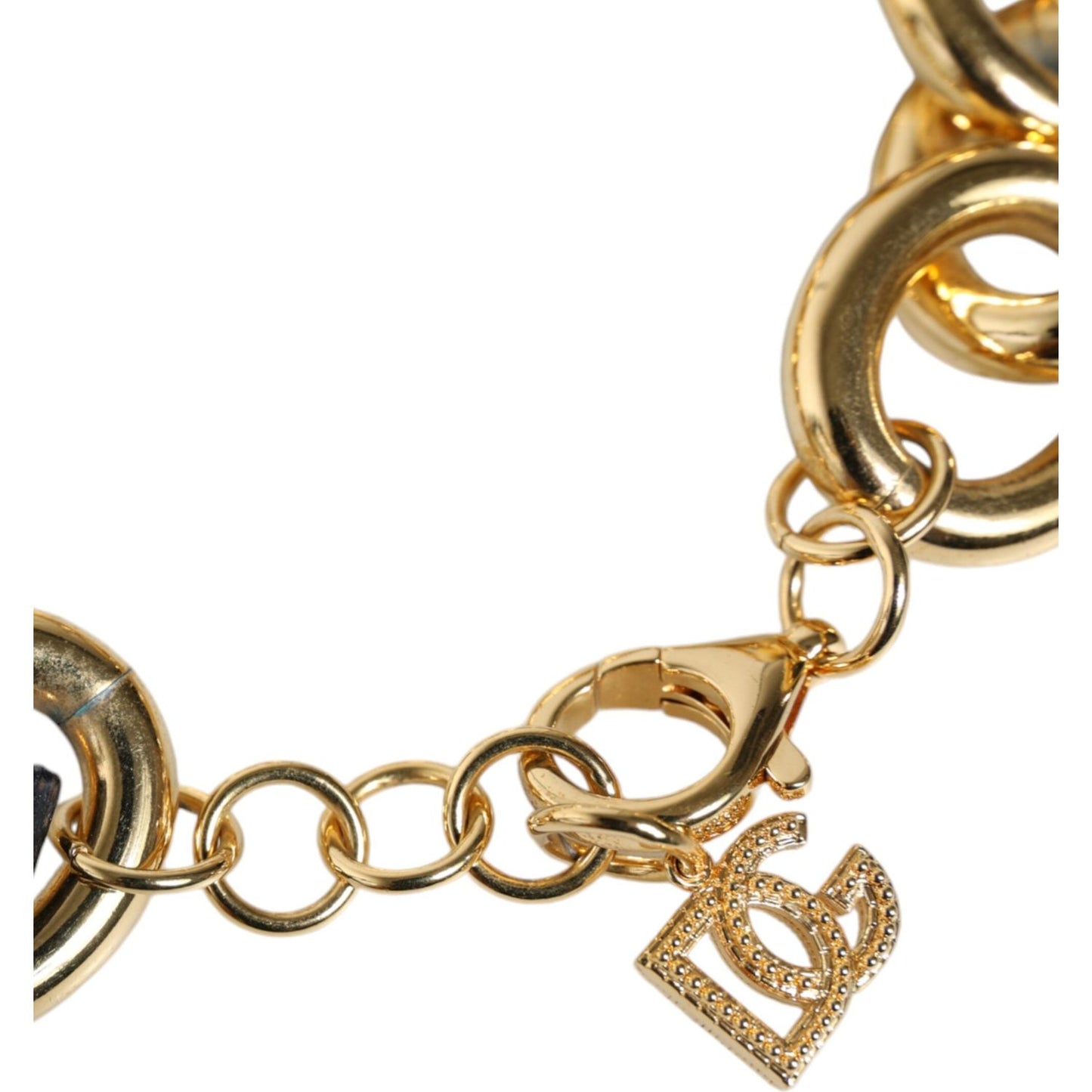 Dolce & Gabbana Gold Tone Brass Maxi Chain Lobster Clasp Logo Bracelet Dolce & Gabbana