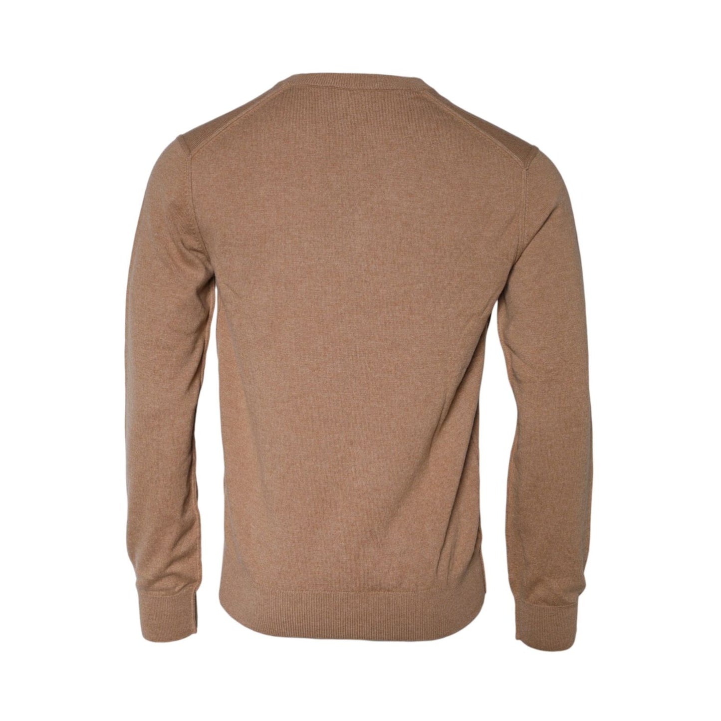 Dolce & Gabbana Brown Cashmere Knit V-neck Pullover Sweater