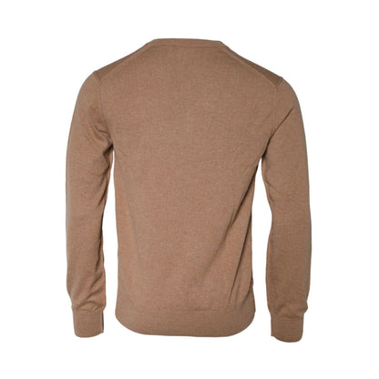 Dolce & Gabbana Brown Cashmere Knit V-neck Pullover Sweater