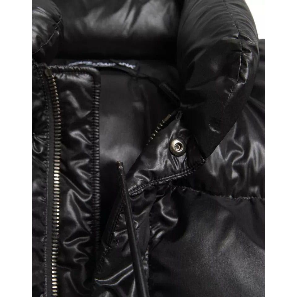 Dolce & Gabbana Black Puffer Quilted Full Zip Coat Jacket Dolce & Gabbana