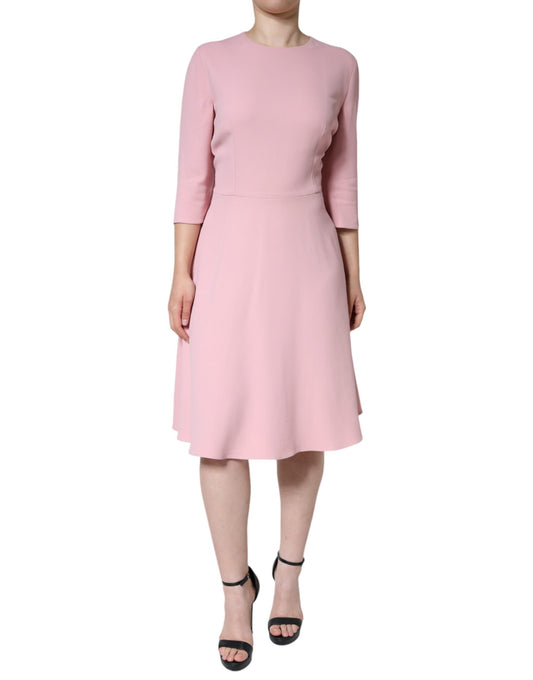 Dolce & Gabbana Pink A-line Viscose 3/4 Sleeves Dress Dolce & Gabbana