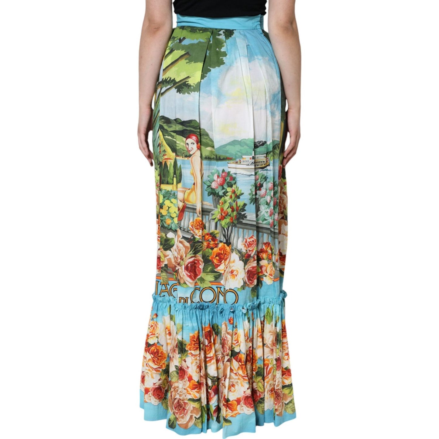 Dolce & Gabbana Multicolor Floral Cotton High Waist A-line Skirt Dolce & Gabbana