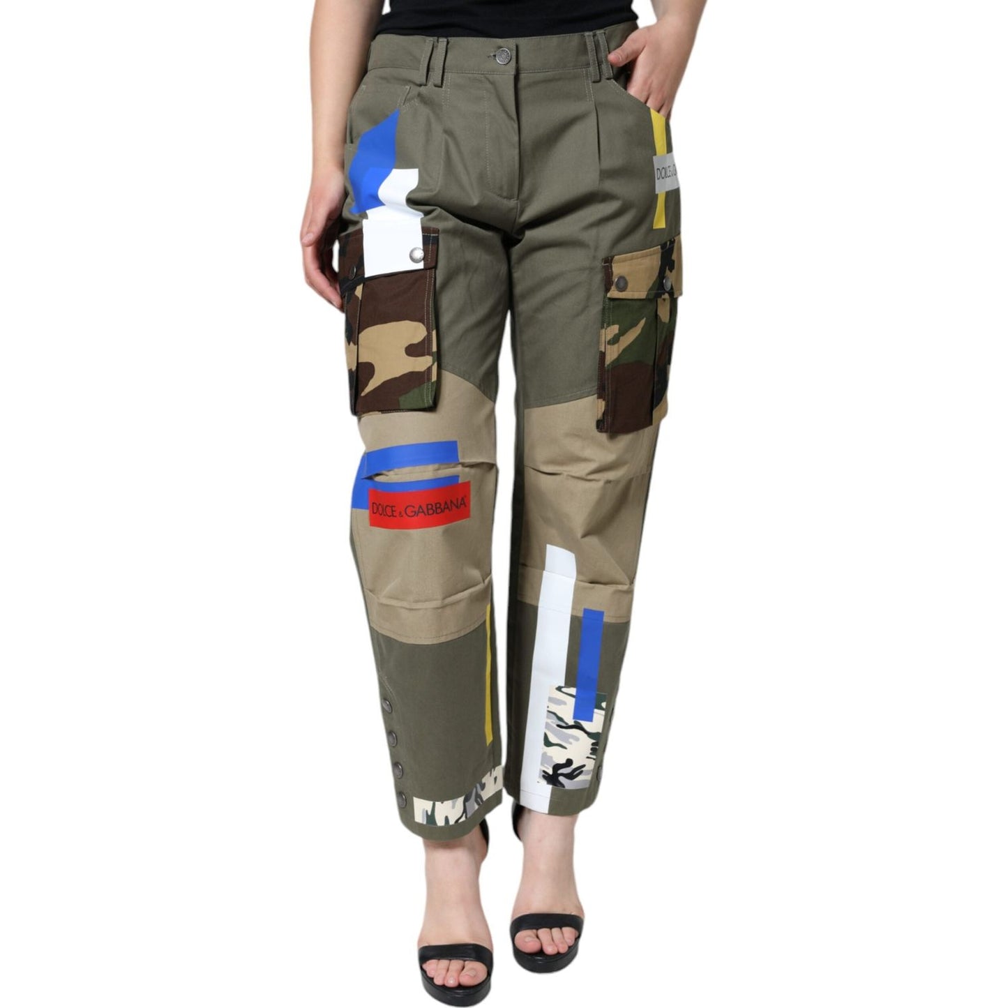 Dolce & Gabbana Green Military Cotton Cargo Pants Dolce & Gabbana