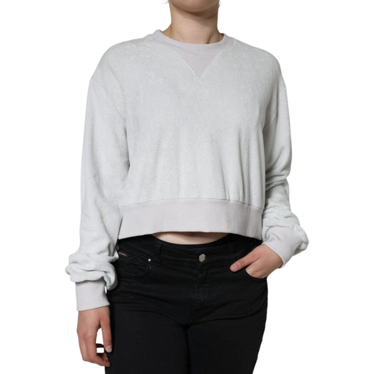 Dolce & Gabbana White Nylon Stretch Crew Neck Pullover Sweater Dolce & Gabbana Black