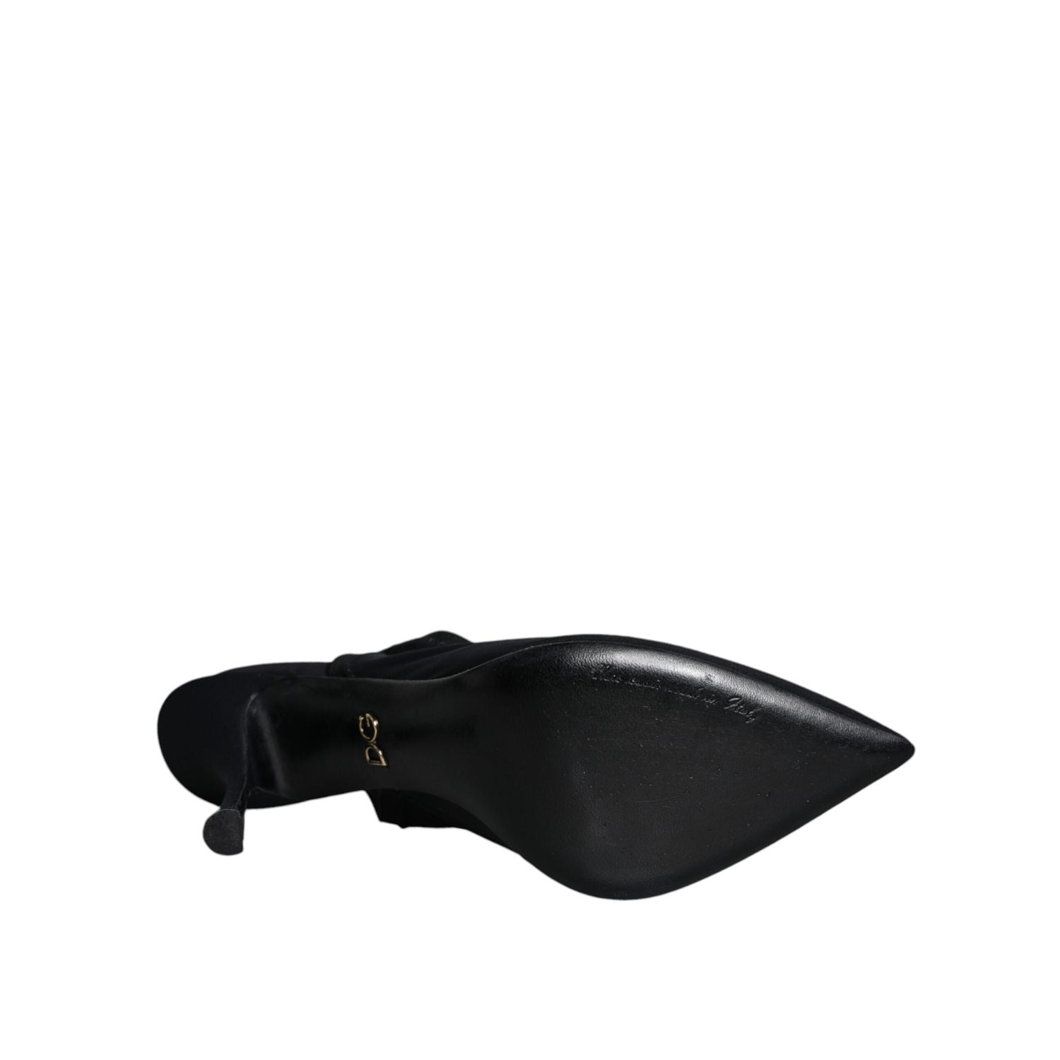 Dolce & Gabbana Black Jersey Stretch Heels Slingback Shoes