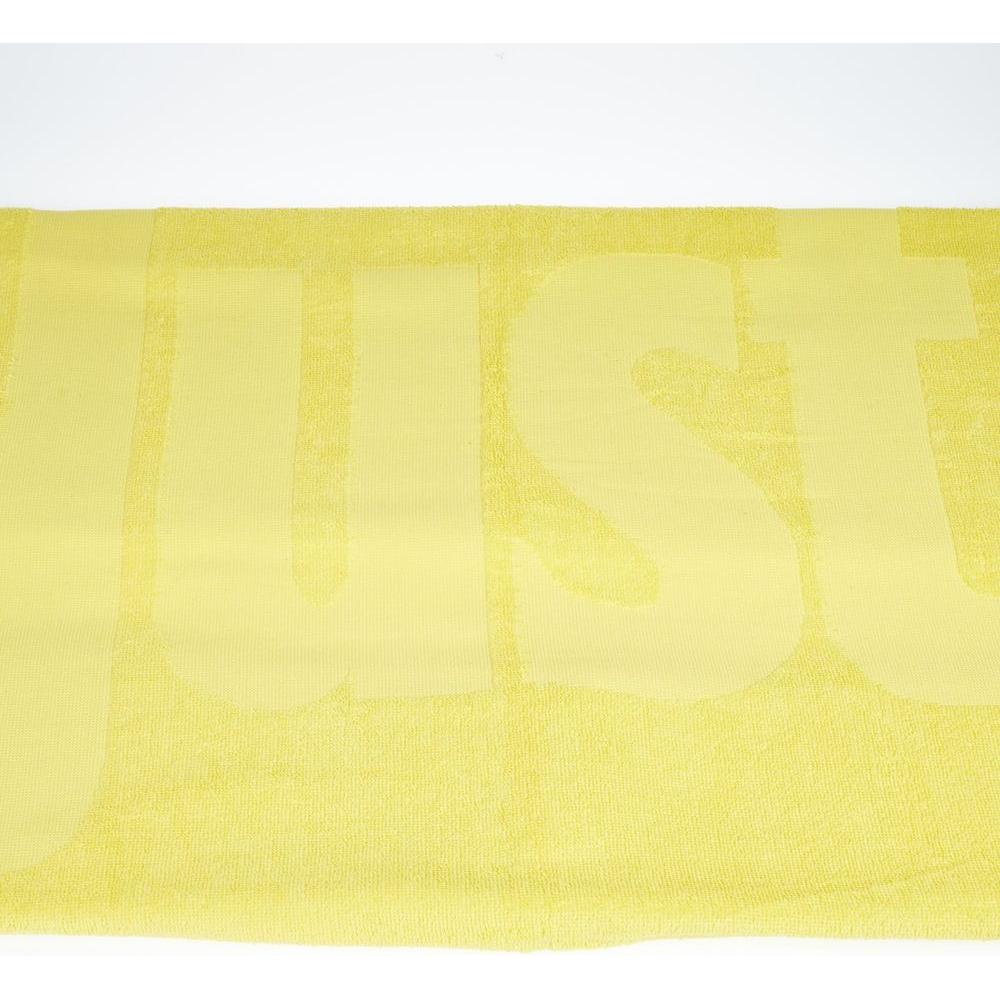 Just Cavalli Yellow Cotton Men Beach Towel Just Cavalli