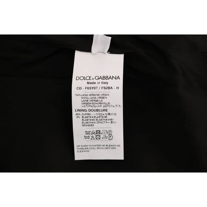 Dolce & Gabbana Gray Polka Dotted Sheath Wool Dress