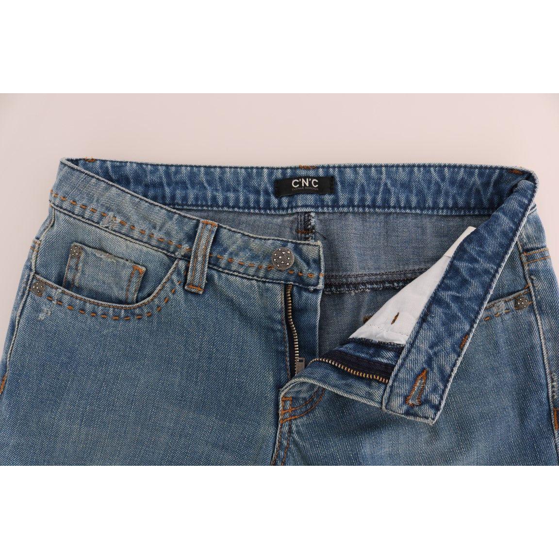 时尚经典版型直筒蓝色牛仔裤