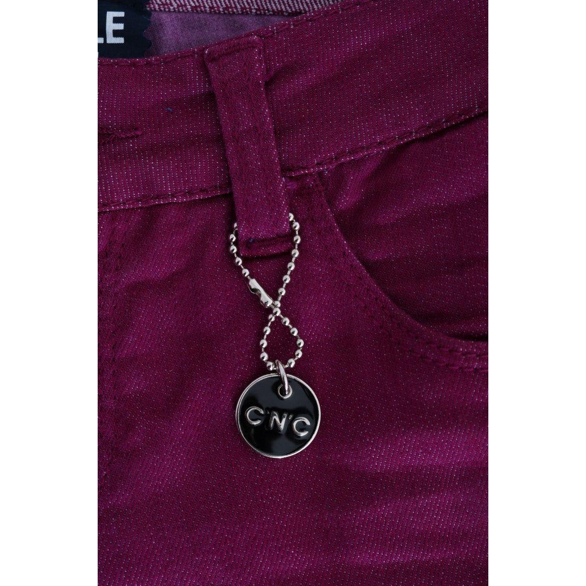 优雅紫色超修身牛仔裤