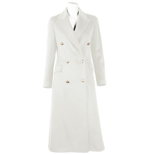 Made in Italy White Wool Vergine Jackets & Coat Made in Italy