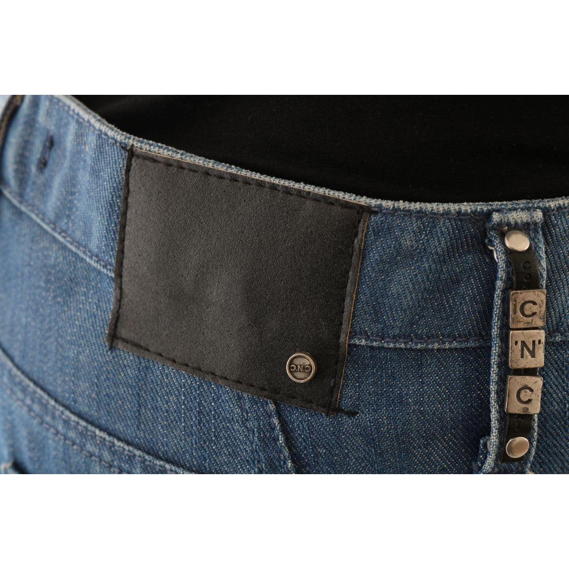 Costume National Blue Wash Cotton Boyfriend Fit Jeans