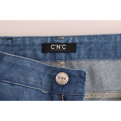 Costume National Blue Wash Cotton Boyfriend Fit Jeans