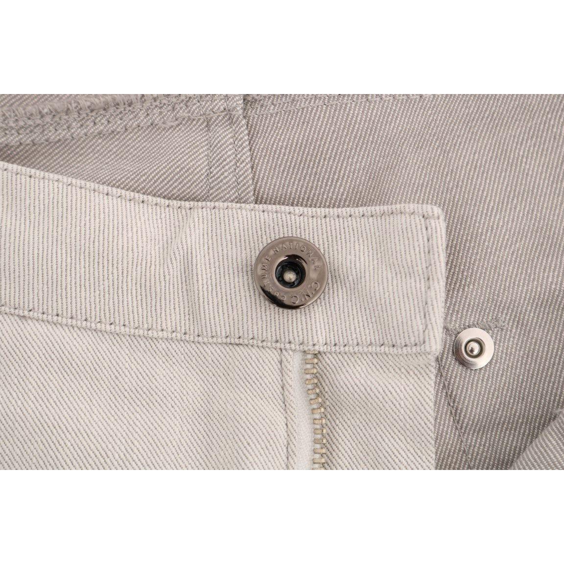 时尚白色修身弹力牛仔裤