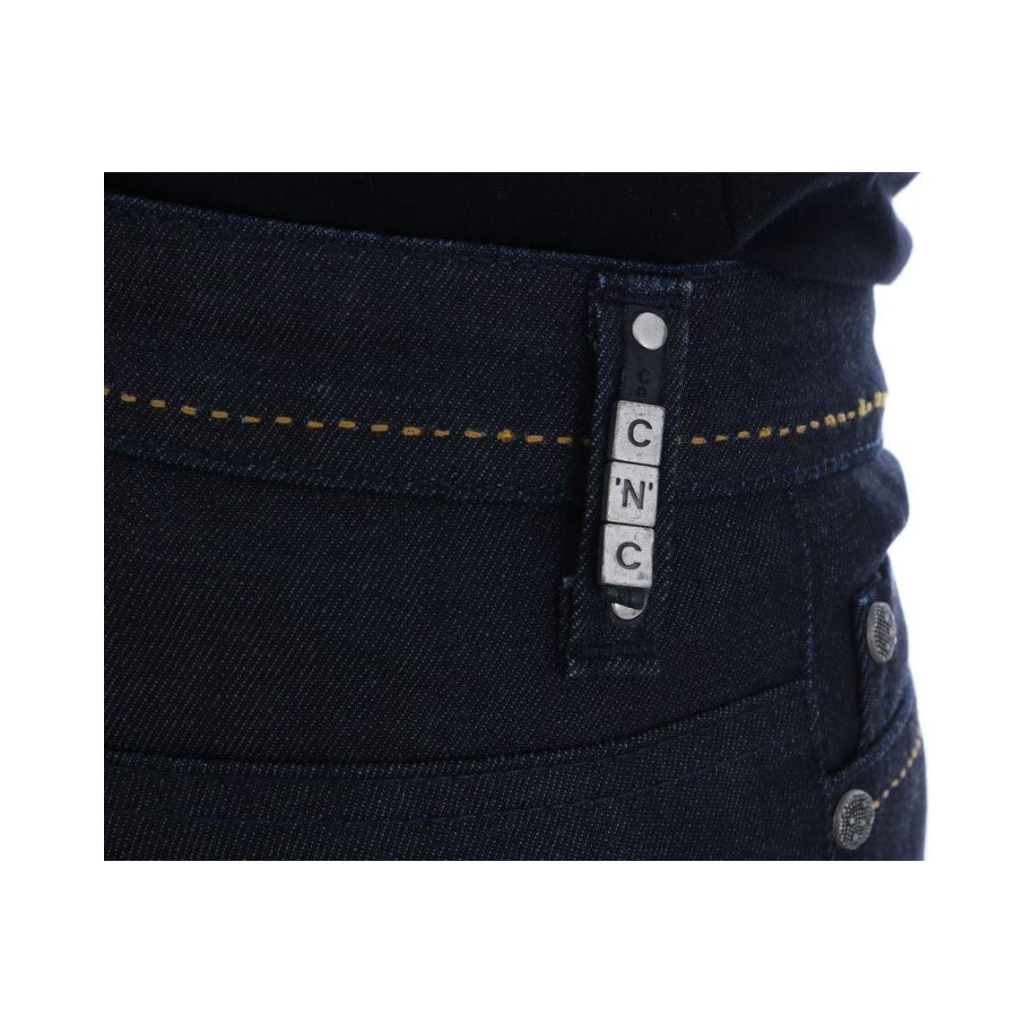 Costume National Blue Cotton Stretch Slim Fit Jeans