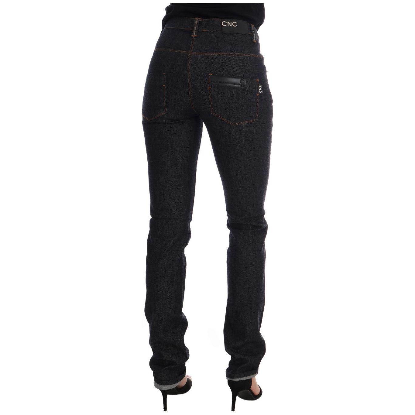 Costume National Blue Cotton Stretch Slim Fit Jeans