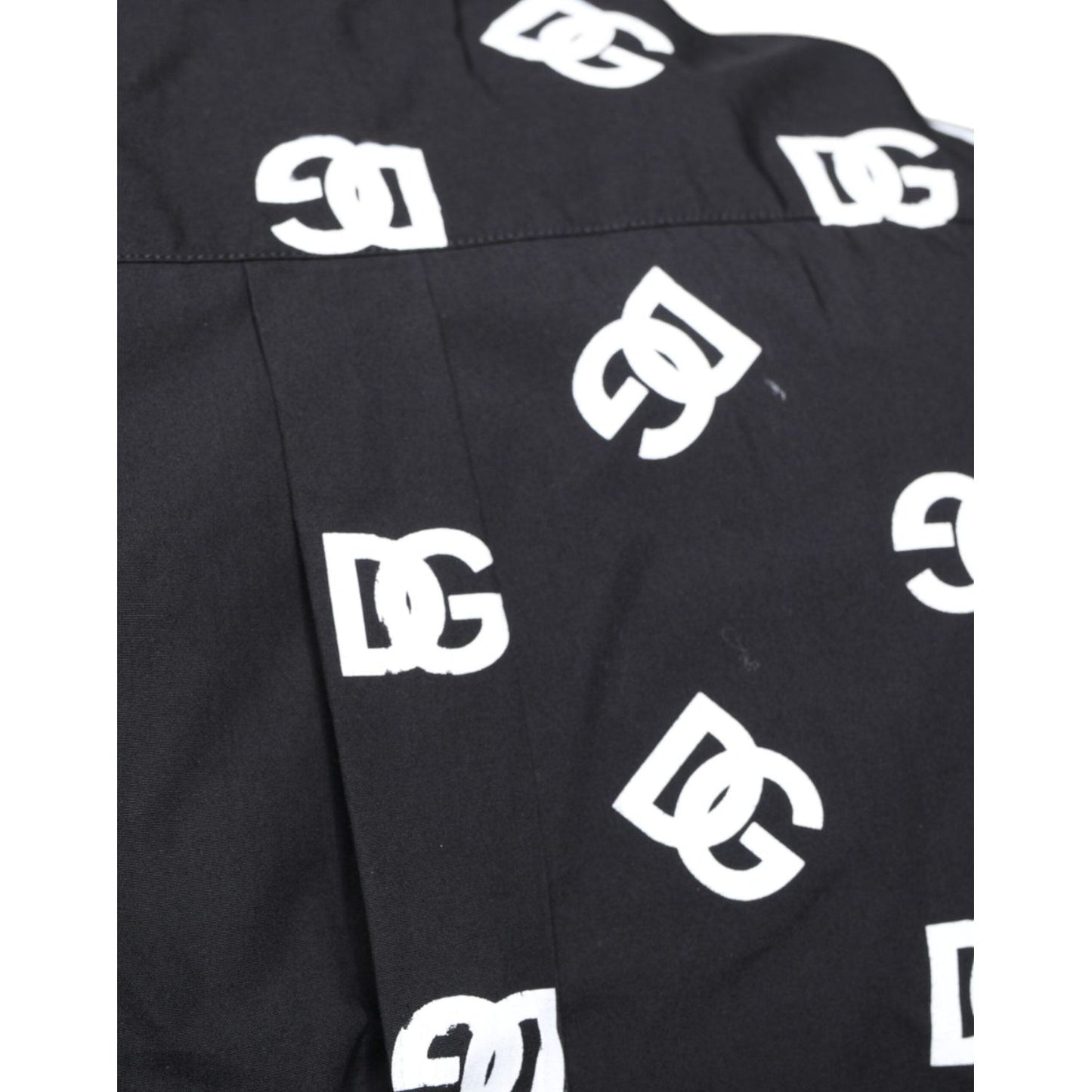 Dolce & Gabbana Black DG Logo Print Slim Fit Cotton Shirt Dolce & Gabbana