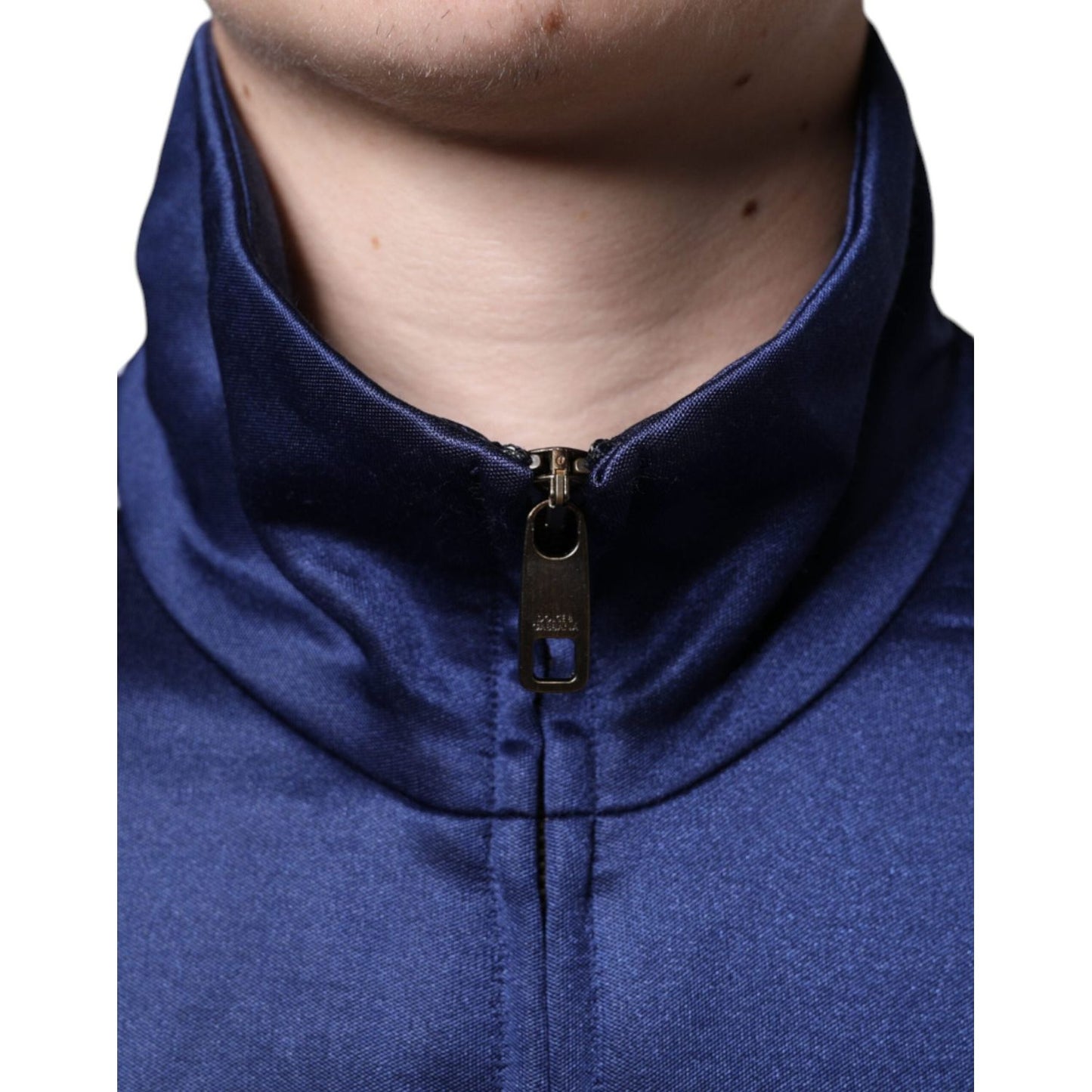 Dolce & Gabbana Blue Heraldic Patch Stripe King Bee Sweater Dolce & Gabbana