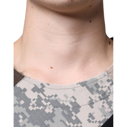 Dolce & Gabbana Multicolor Camouflage Patchwork DG Royal T-shirt