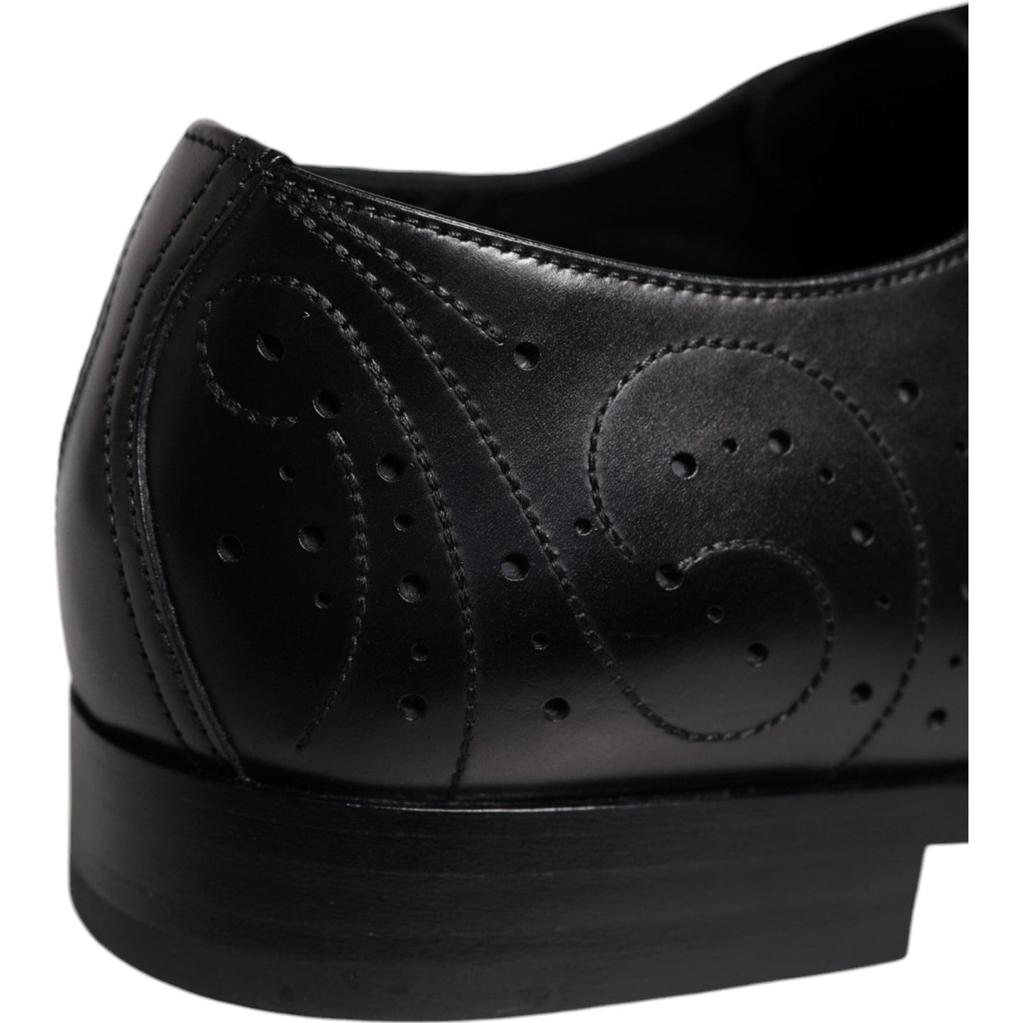 Dolce & Gabbana Black Calfskin Leather Derby Men Dress Shoes Dolce & Gabbana