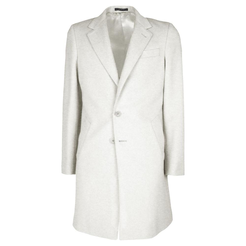 Made in Italy White Wool Vergine Jacket Made in Italy