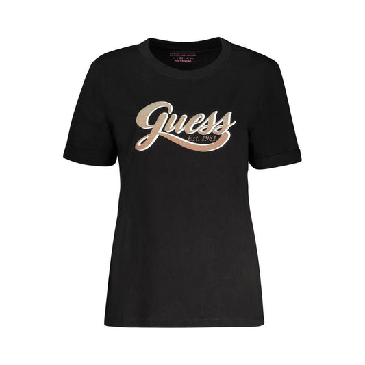 Guess Jeans Black Cotton Tops & T-Shirt Guess Jeans