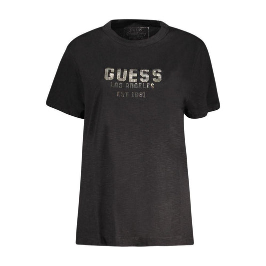 Guess Jeans Black Cotton Tops & T-Shirt Guess Jeans