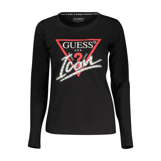 Guess Jeans Black Cotton Tops & T-Shirt Guess Jeans