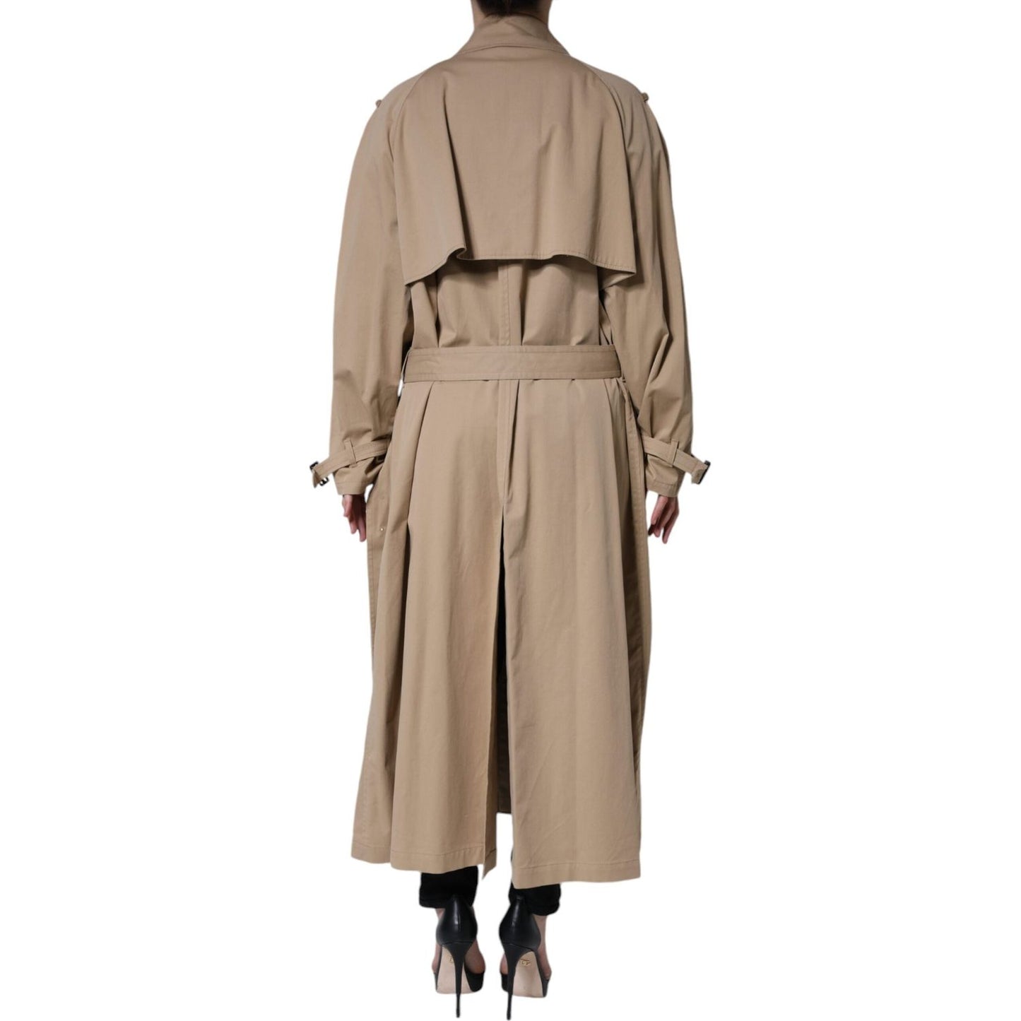 Dolce & Gabbana Khaki Double Breasted Trench Coat Jacket Dolce & Gabbana