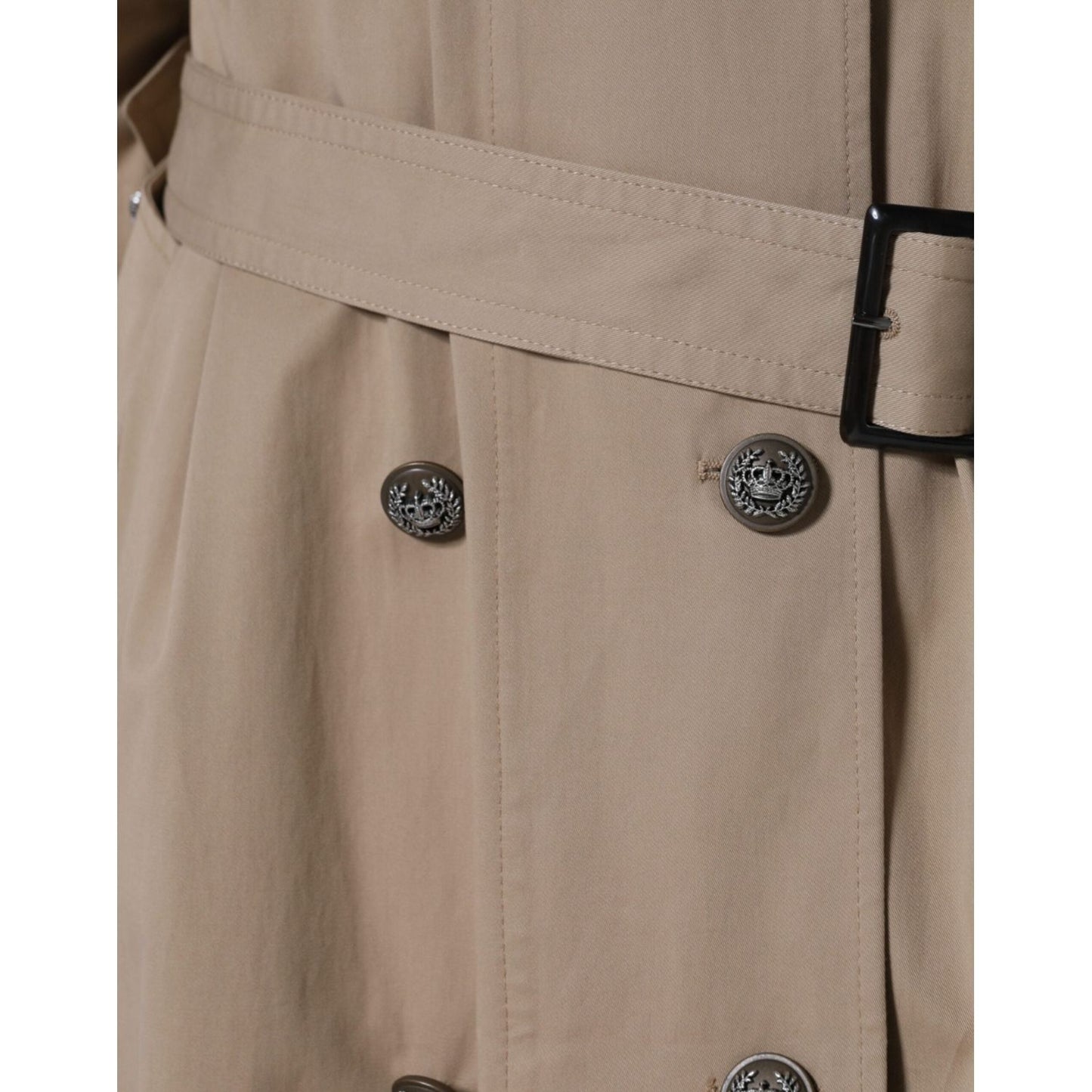 Dolce & Gabbana Khaki Double Breasted Trench Coat Jacket Dolce & Gabbana