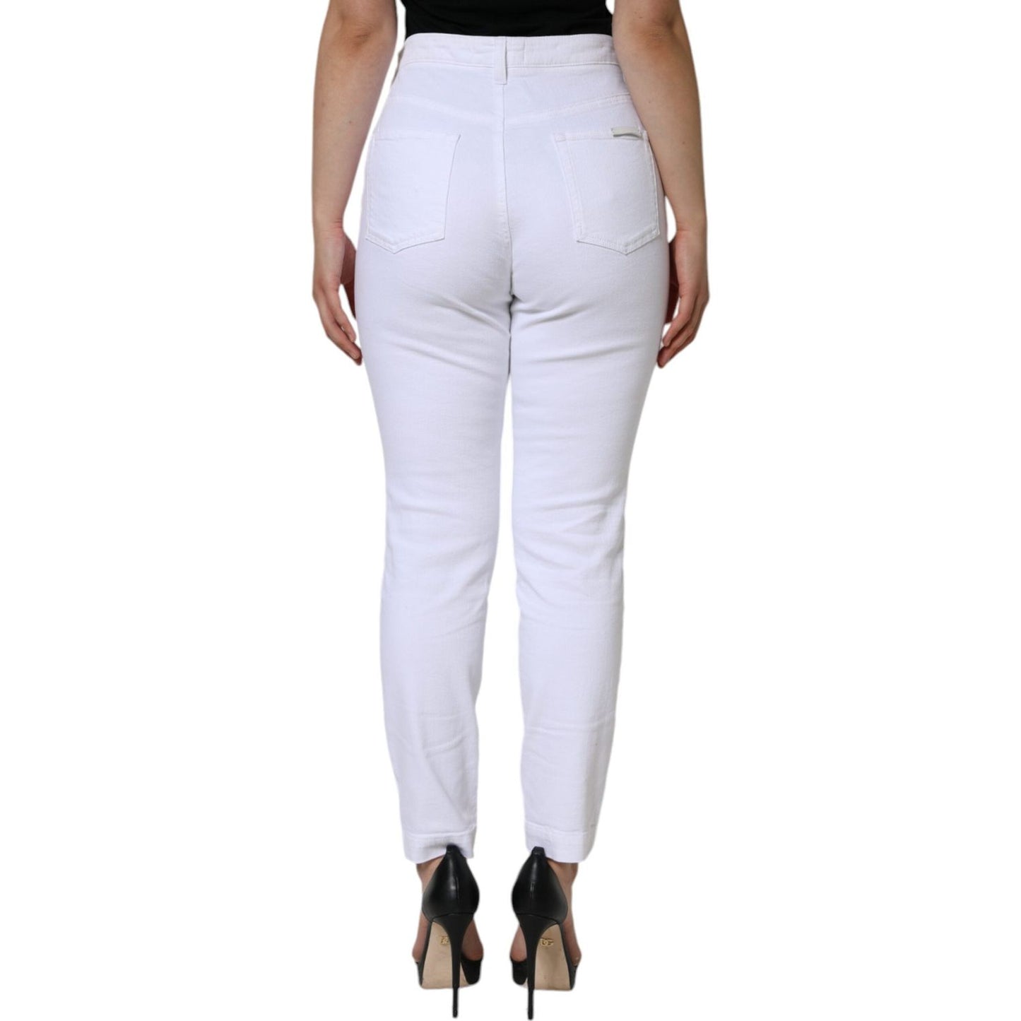 Dolce & Gabbana White Cotton Stretch AUDREY Skinny Jeans Dolce & Gabbana