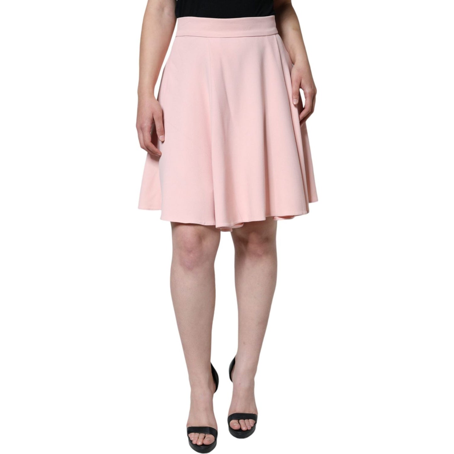 Dolce & Gabbana Pink Viscose High Waist A-line Mini Skirt Dolce & Gabbana Gray