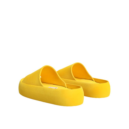 Dolce & Gabbana Yellow Rubber Slides Sandals Beachwear Shoes