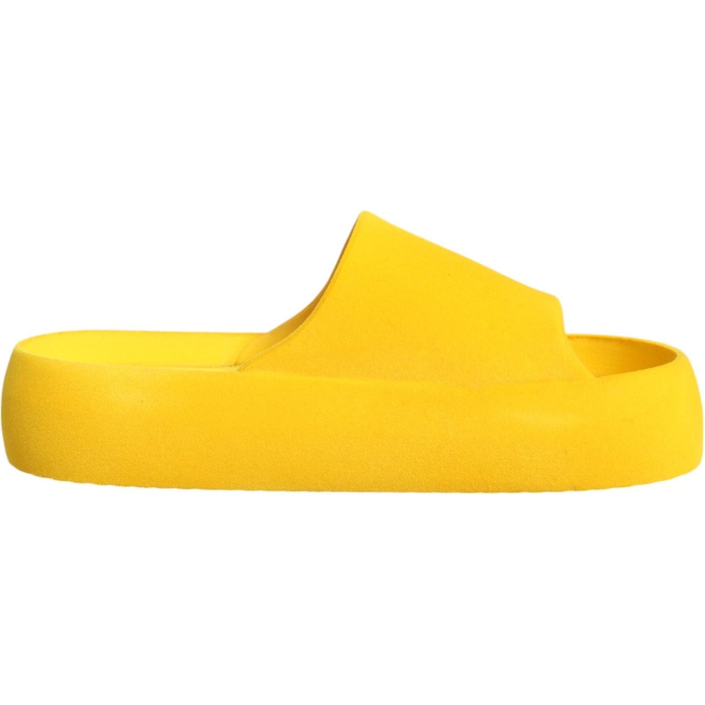Dolce & Gabbana Yellow Rubber Slides Sandals Beachwear Shoes Dolce & Gabbana Gold