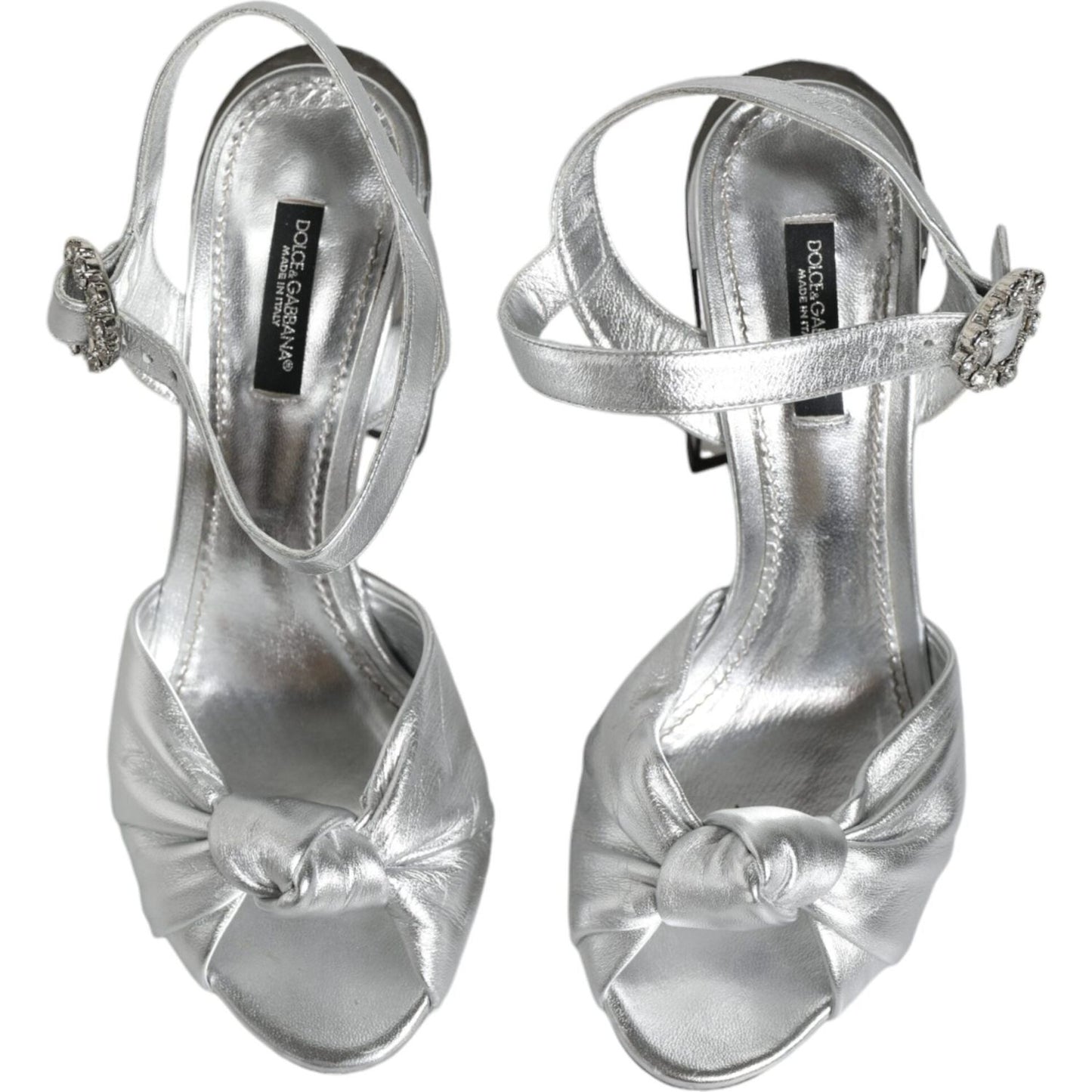 Dolce & Gabbana Silver Mirror Heels KEIRA Sandals Shoes Dolce & Gabbana